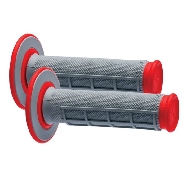 Renthal Handlebar Grip MX Dual Compound 1\2 Waffle Gray/Red