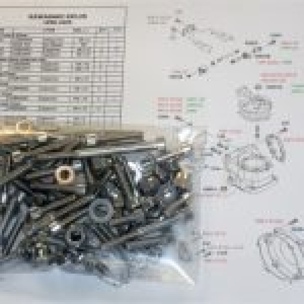 Kawasaki KX125 1986-91 Engine Stainless Allen Screw &amp; Flange Nut Kit